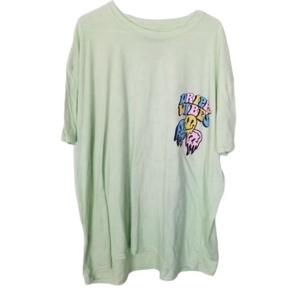 GSTR Mens 4X Green Graphic Drippy Vibes Print Shor - Picture 1 of 6